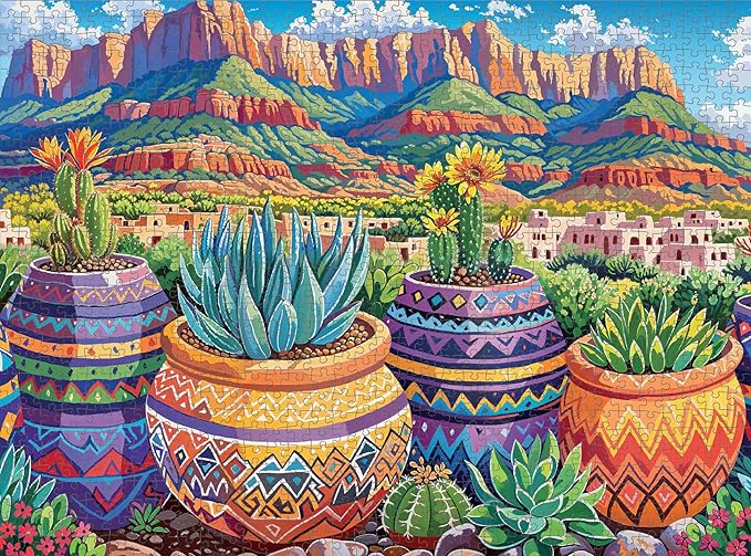 Mesa Verde Succulent Sunset - 1000 Piece Jigsaw Puzzle