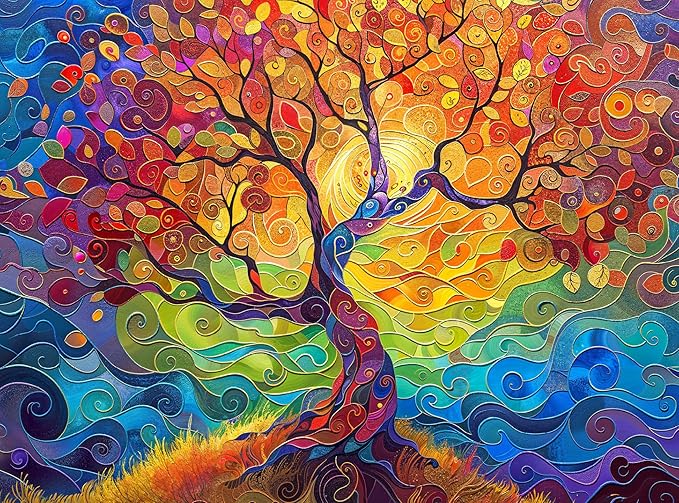 Vibrant Tree of Life - 1000 Piece Jigsaw Puzzle