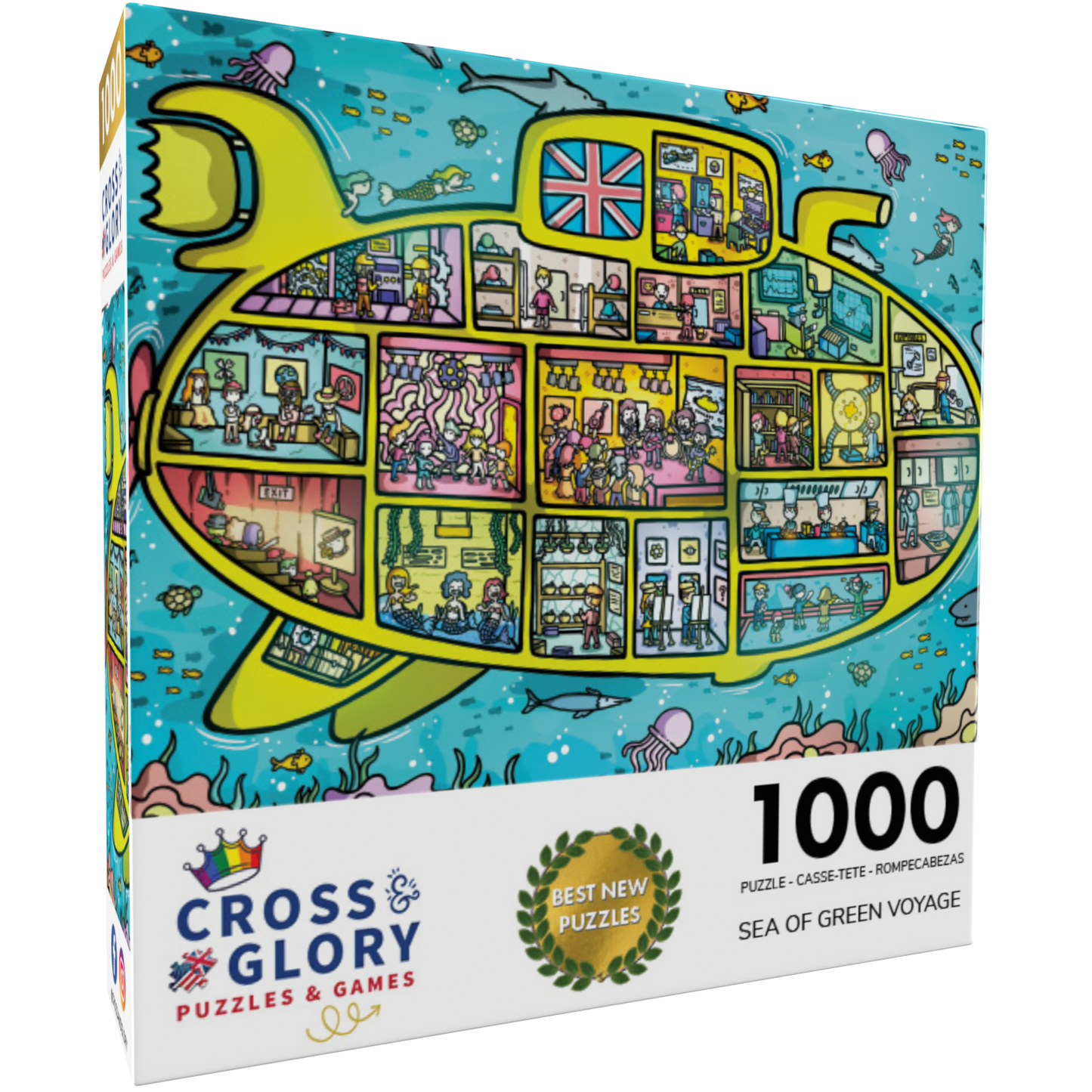 Sea of Green Voyage: British Invasion Beneath The Waves - 1000 Piece Jigsaw Puzzle