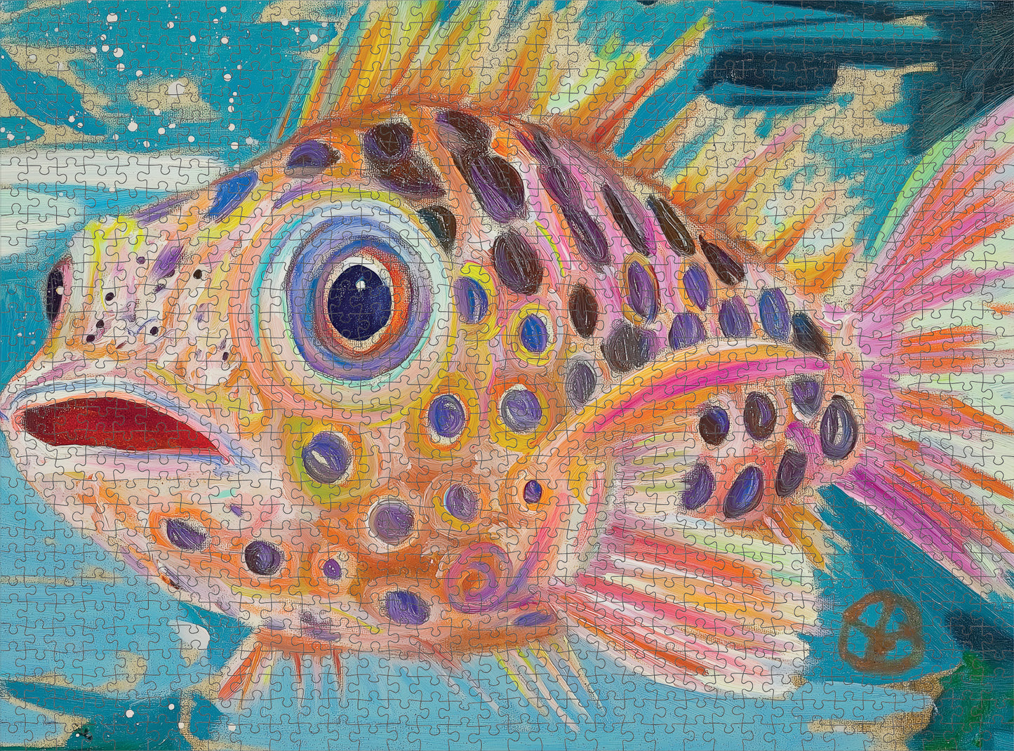 Pufferfish Odyssey: A Deep Sea Masterpiece - 1000 Piece Jigsaw Puzzle