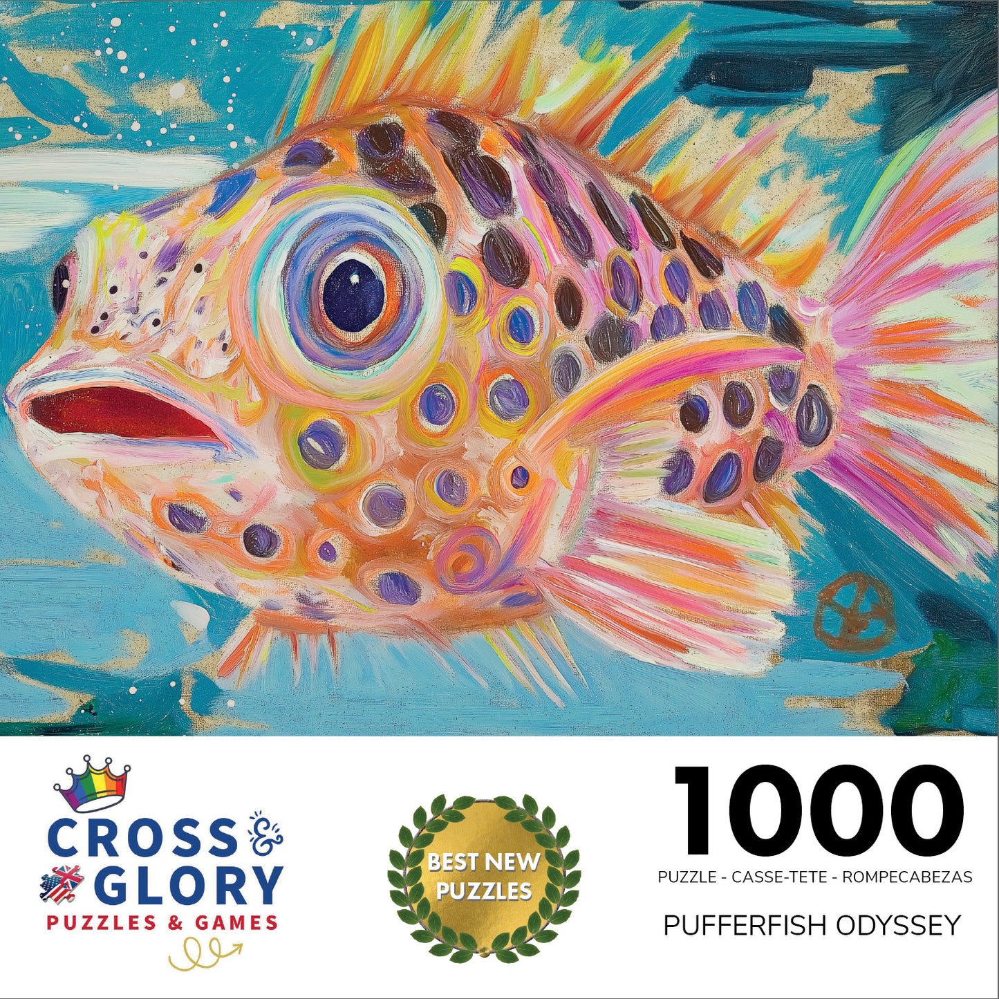 Pufferfish Odyssey: A Deep Sea Masterpiece - 1000 Piece Jigsaw Puzzle