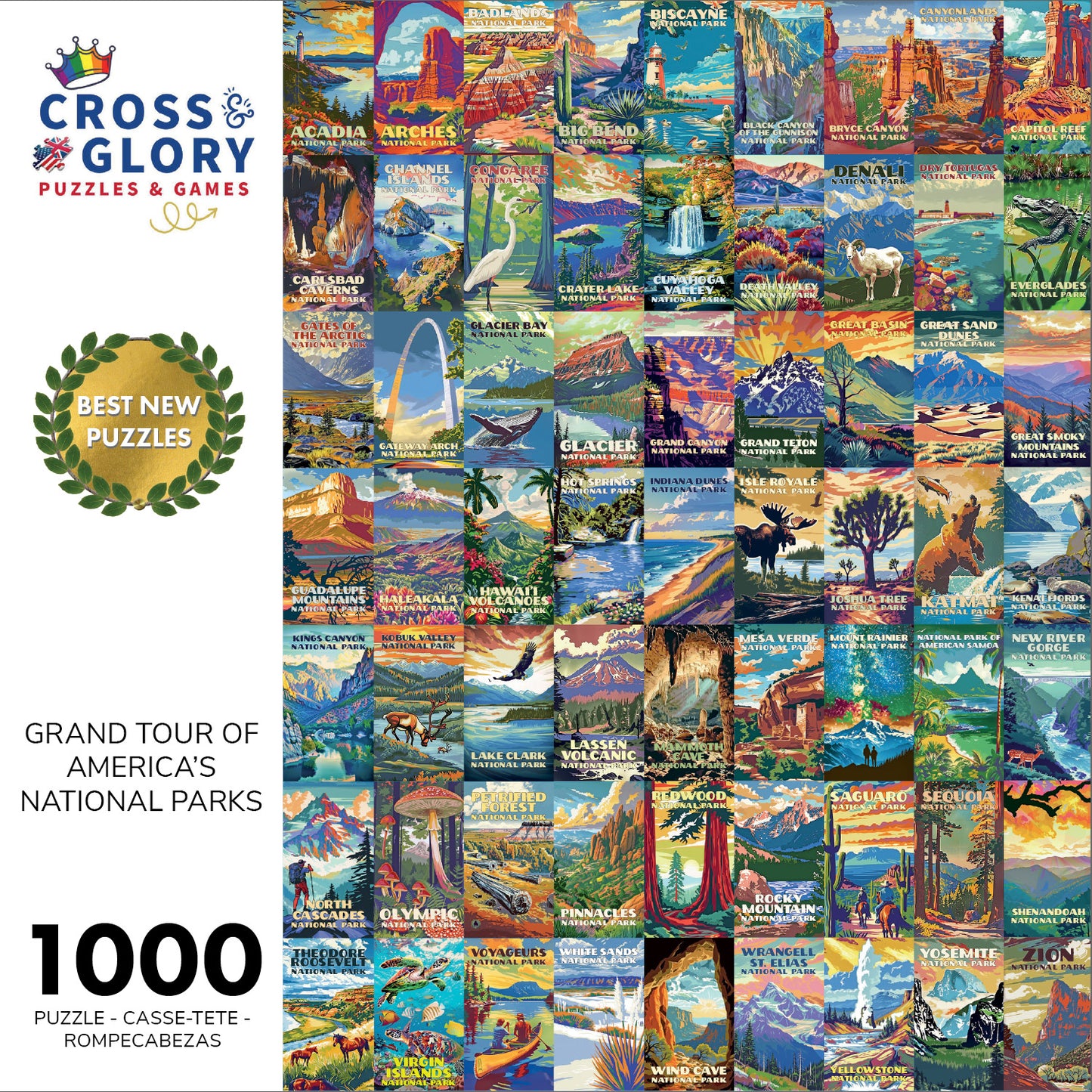 Grand Tour of America's National Parks - 1000 Piece Jigsaw Puzzle