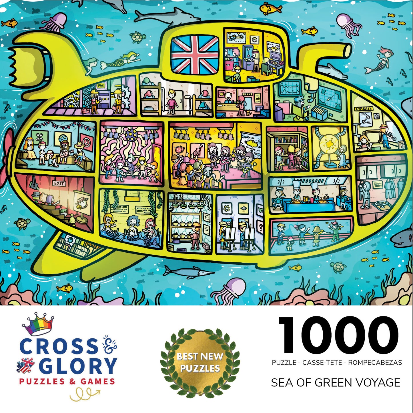 Sea of Green Voyage: British Invasion Beneath The Waves - 1000 Piece Jigsaw Puzzle