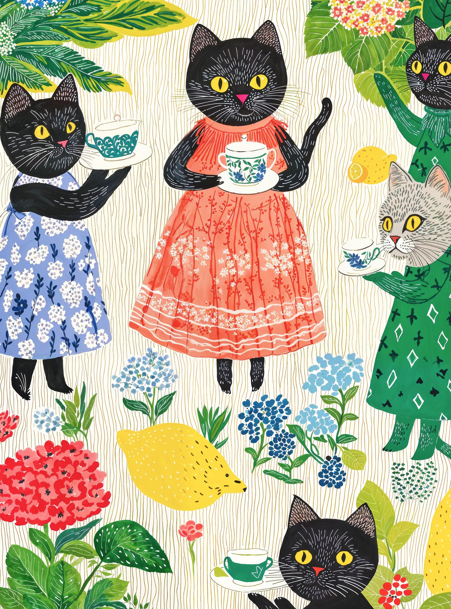 Tea Time Whiskers - 1000 Piece Jigsaw Puzzle