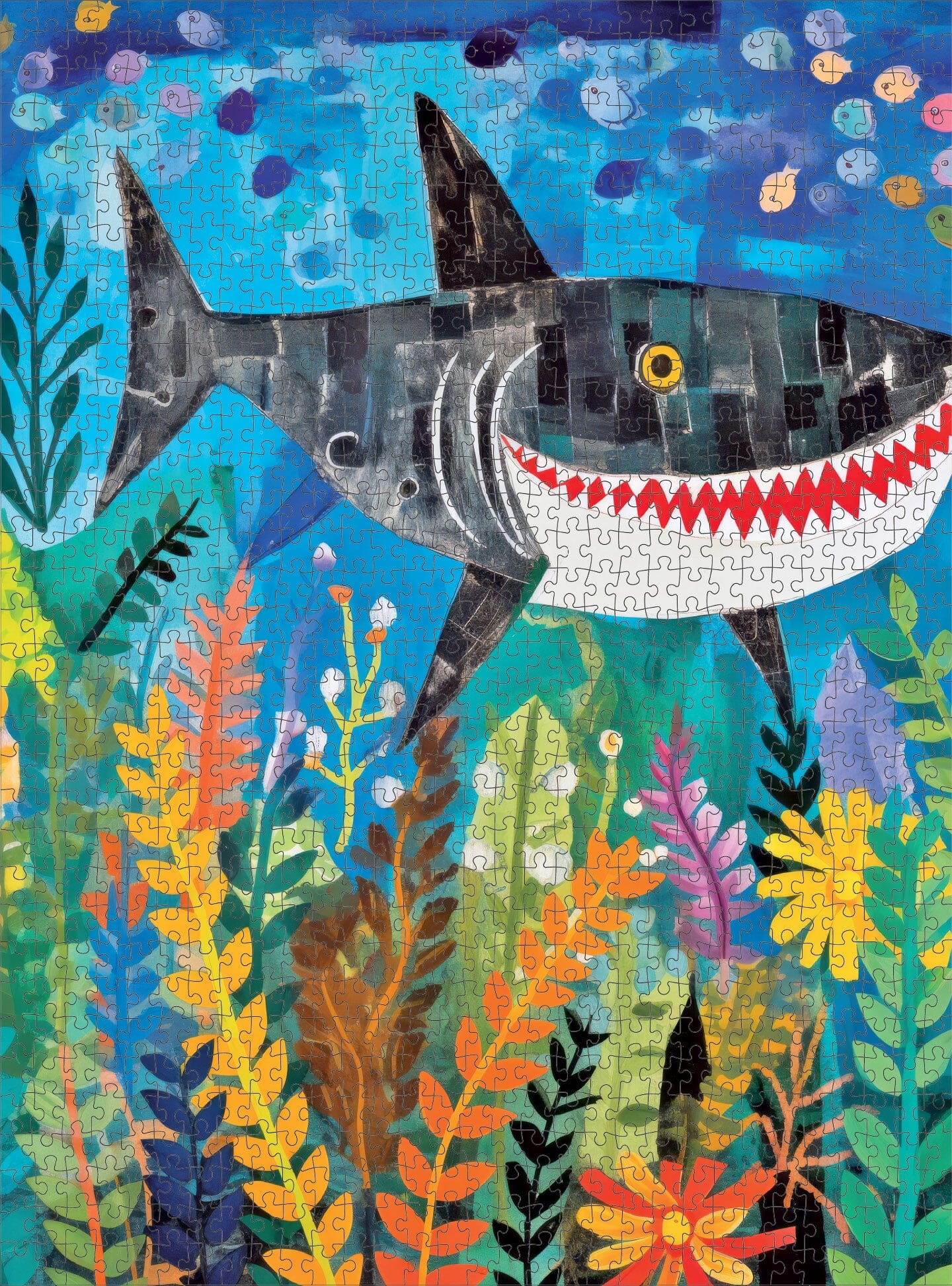 Beneath The Waves: Shark's Colorful Realm - 1000 Piece Jigsaw Puzzle Jigsaw Puzzles Cross & Glory