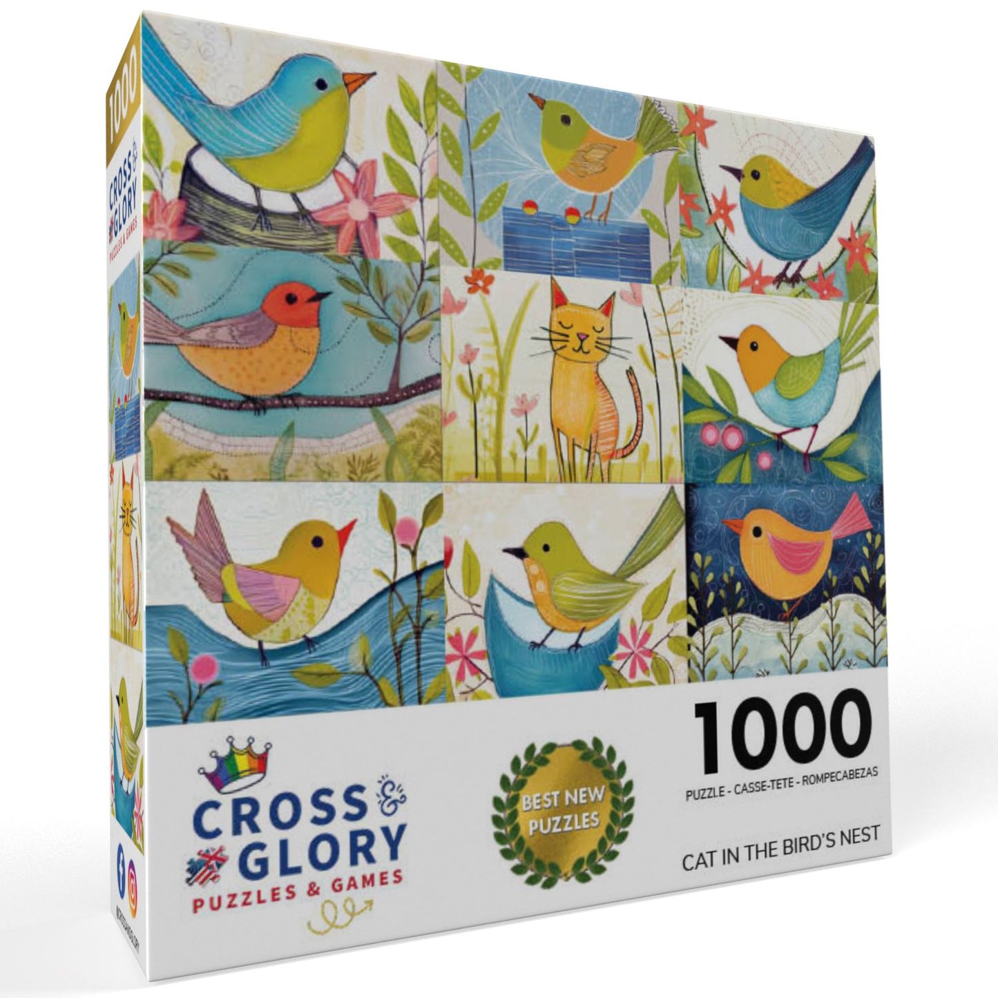 Cat in The Bird's Nest - 1000 Piece Jigsaw Puzzle Jigsaw Puzzles Cross & Glory