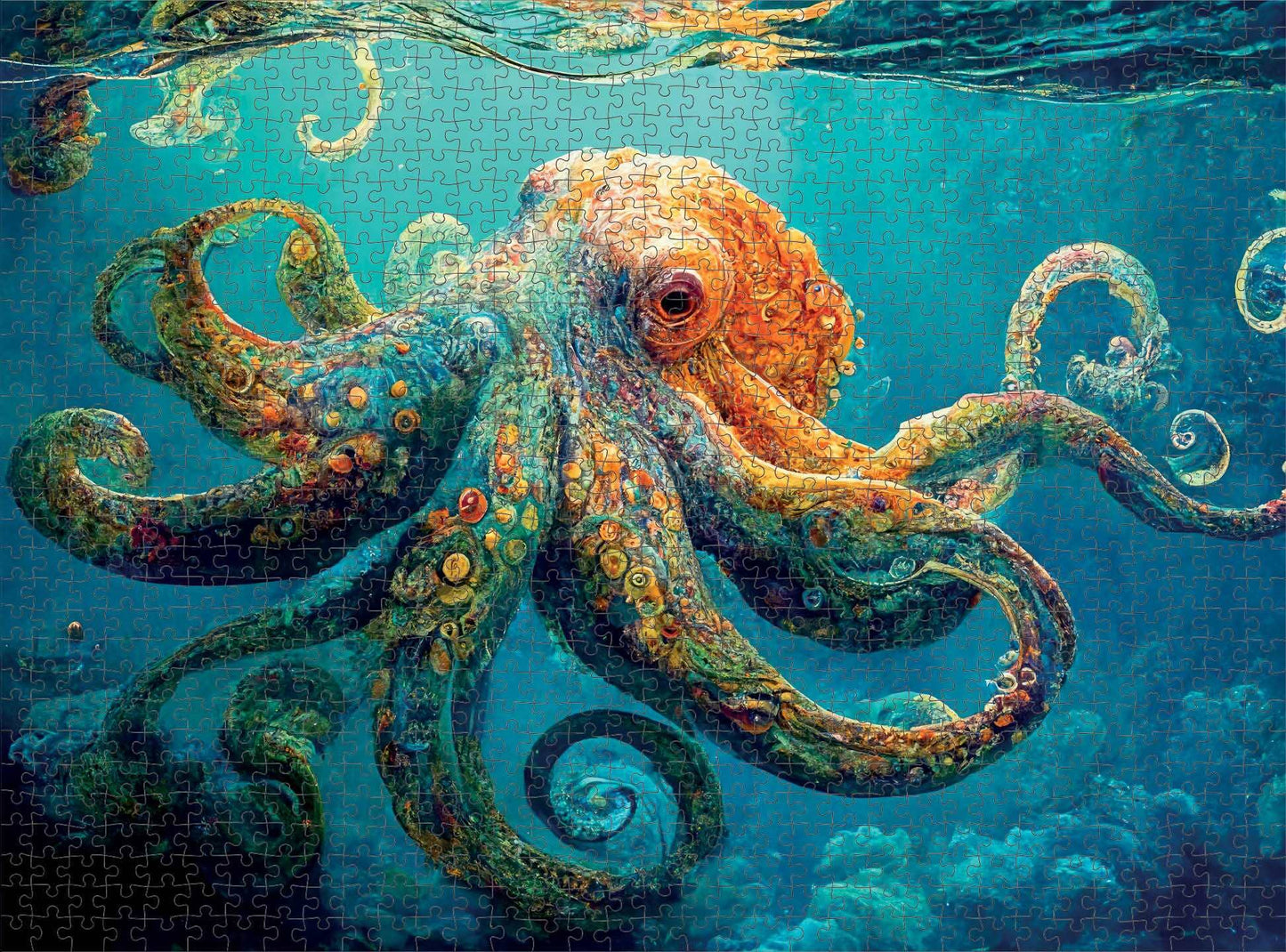 Deep Blue Octopus Odyssey - 1000 Piece Jigsaw Puzzle Jigsaw Puzzles Cross & Glory