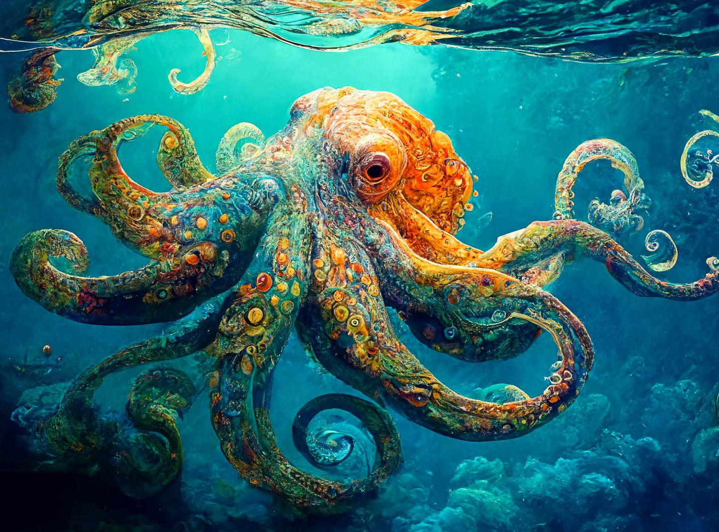 Deep Blue Octopus Odyssey - 1000 Piece Jigsaw Puzzle Jigsaw Puzzles Cross & Glory