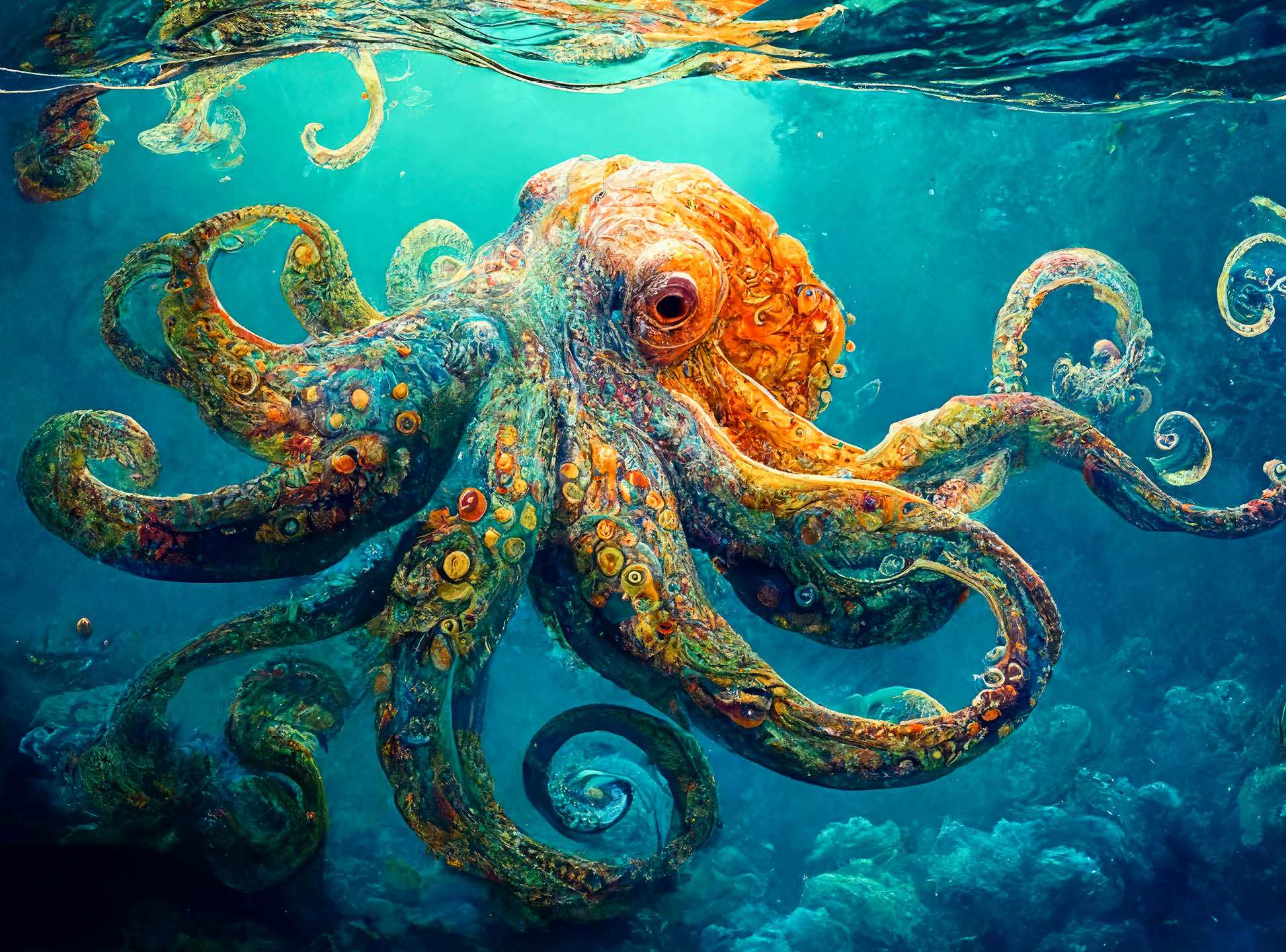 Deep Blue Octopus Odyssey - 1000 Piece Jigsaw Puzzle Jigsaw Puzzles Cross & Glory