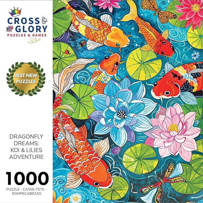 Dragonfly Dreams: Koi & Lilies Adventure - 1000 Piece Jigsaw Puzzle Jigsaw Puzzles Cross & Glory