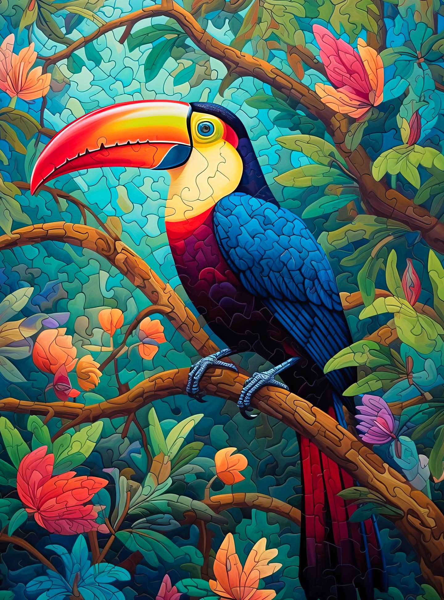 Mystical Mosaic: Toucan's Paradise - 1000 Piece Jigsaw Puzzle Jigsaw Puzzles Cross & Glory