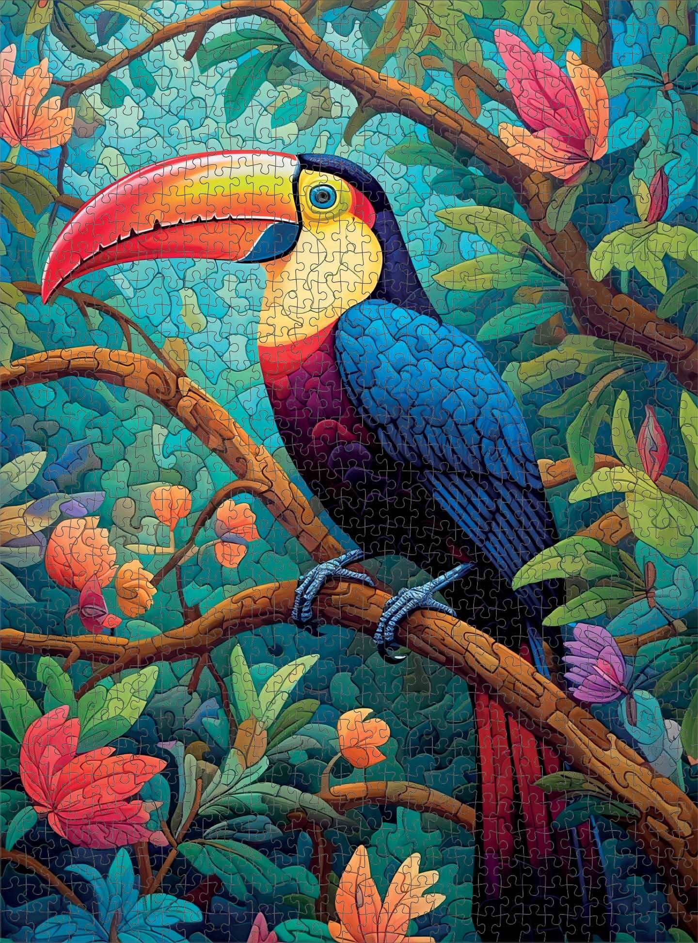 Mystical Mosaic: Toucan's Paradise - 1000 Piece Jigsaw Puzzle Jigsaw Puzzles Cross & Glory