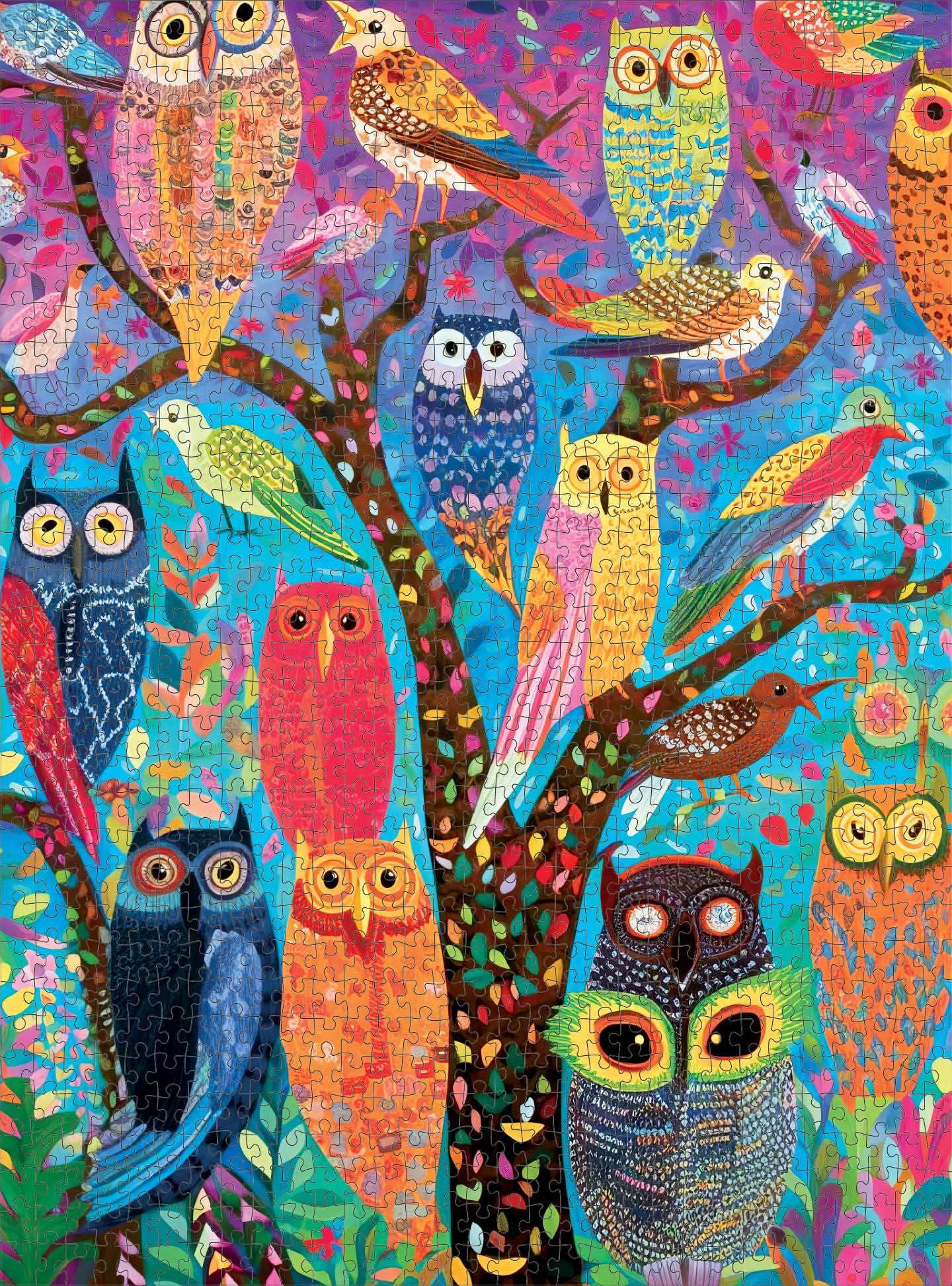 Owl Oasis: The Vibrant Perch - 1000 Piece Jigsaw Puzzle Jigsaw Puzzles Cross & Glory