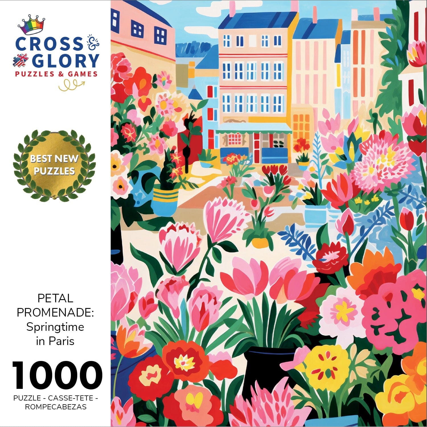 Petal Promenade: Springtime in Paris - 1000 Piece Jigsaw Puzzle Jigsaw Puzzles Cross & Glory