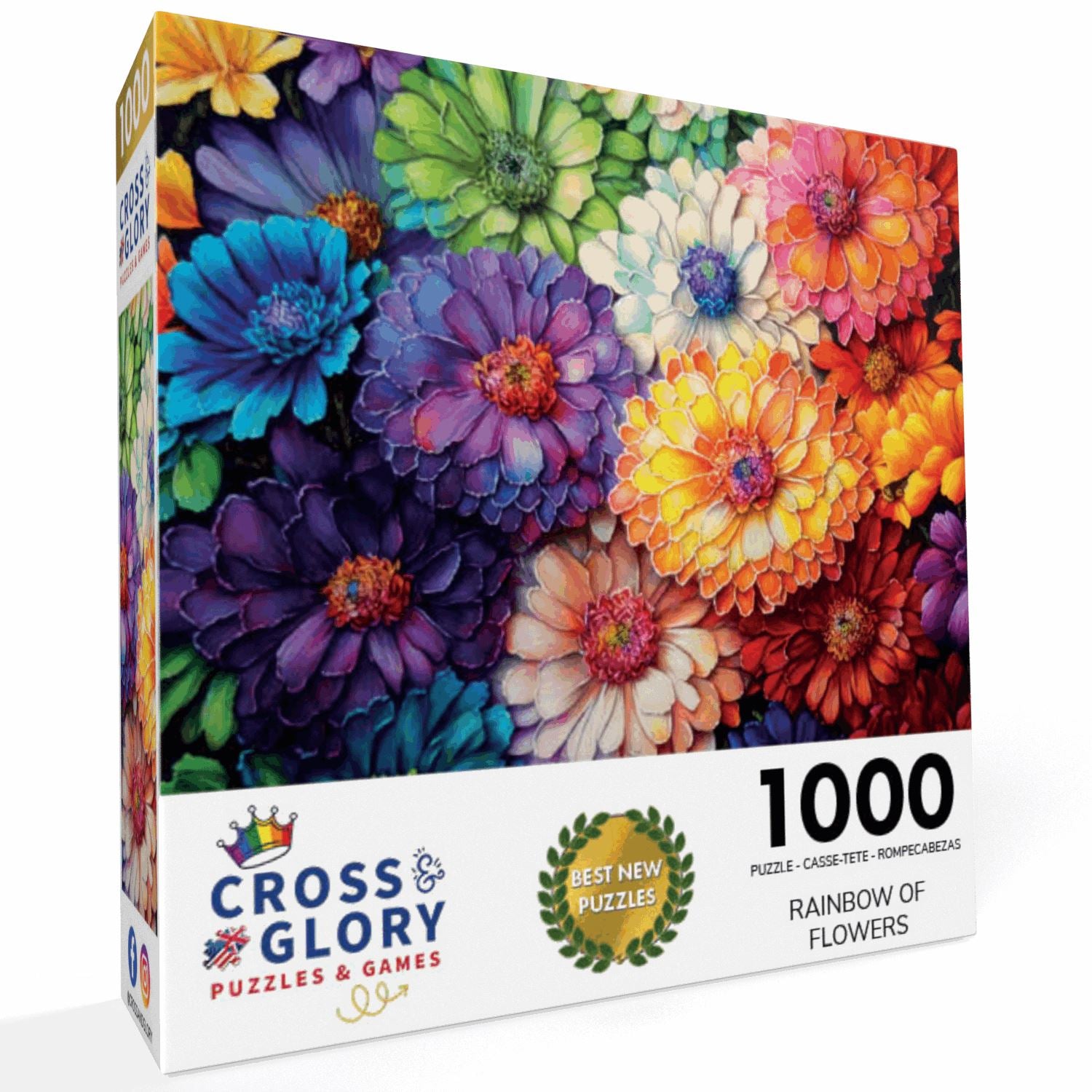 Rainbow of Flowers 1000 Piece Jigsaw Puzzle