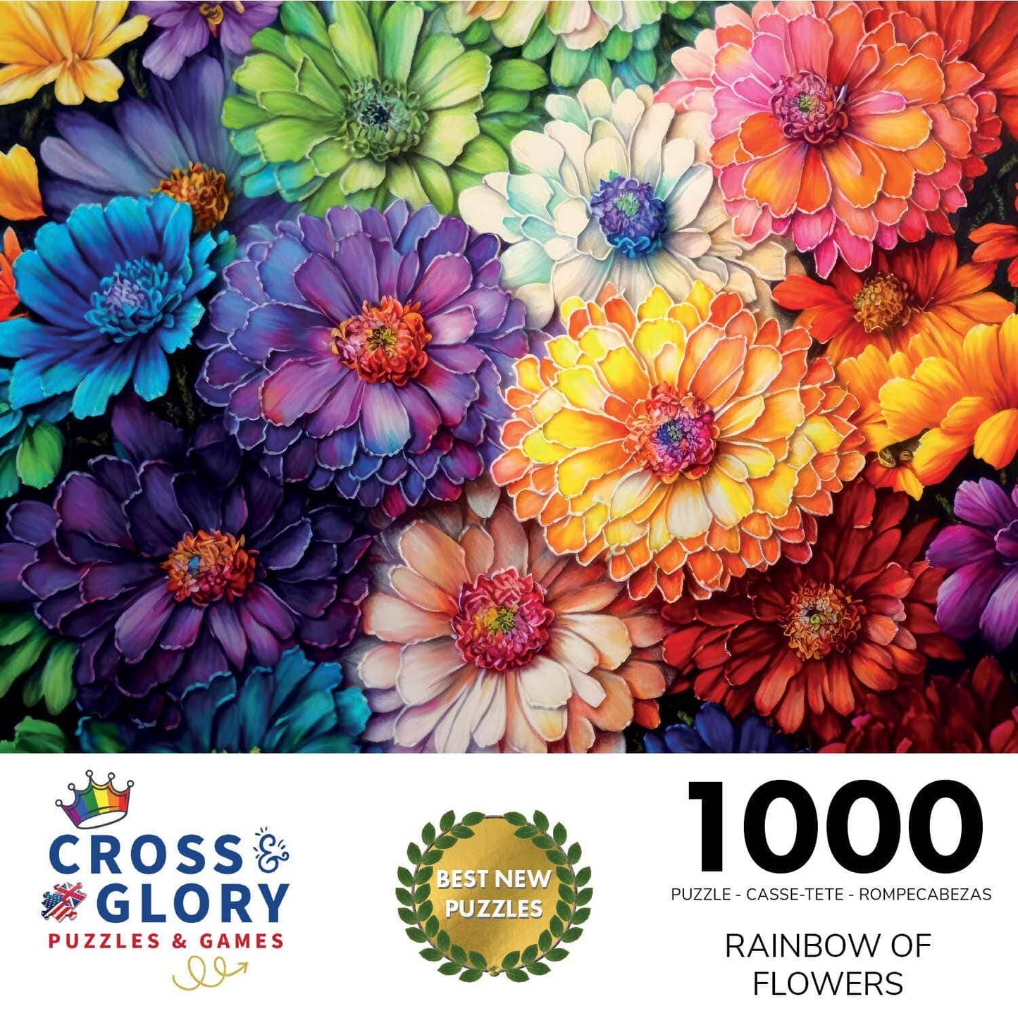 Rainbow of Flowers - 1000 Piece Jigsaw Puzzle Jigsaw Puzzles Cross & Glory