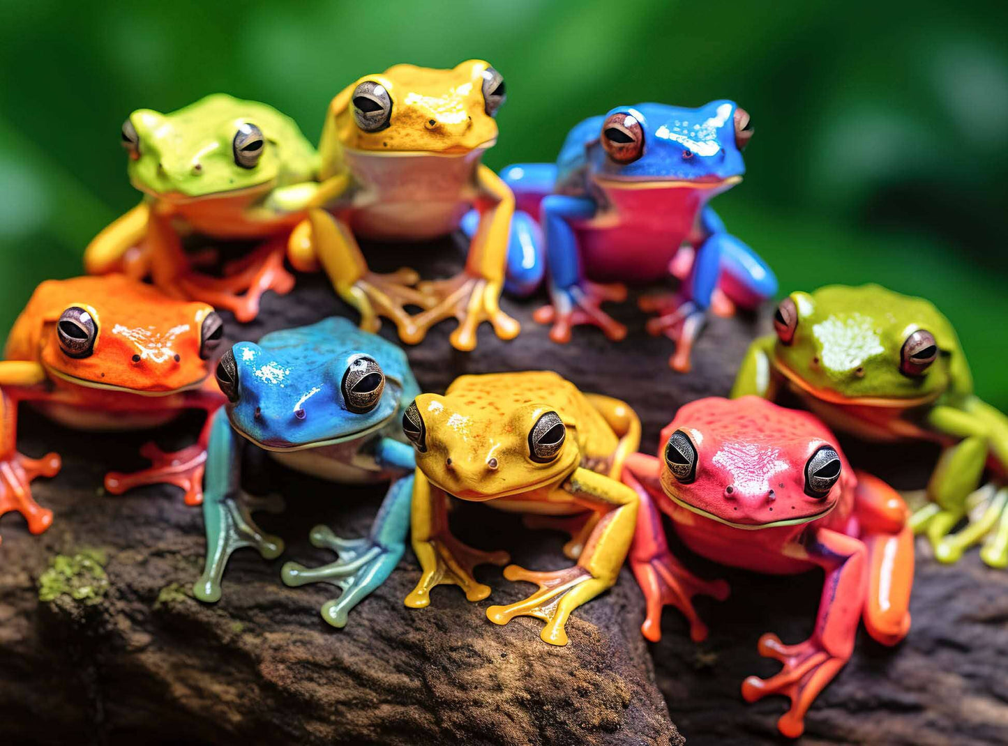 Rainbow Ribbit: Frog Ensemble - 1000 Piece Jigsaw Puzzle Jigsaw Puzzles Cross & Glory