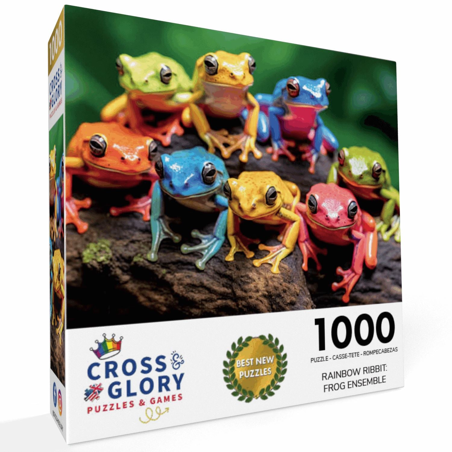 Rainbow Ribbit: Frog Ensemble - 1000 Piece Jigsaw Puzzle