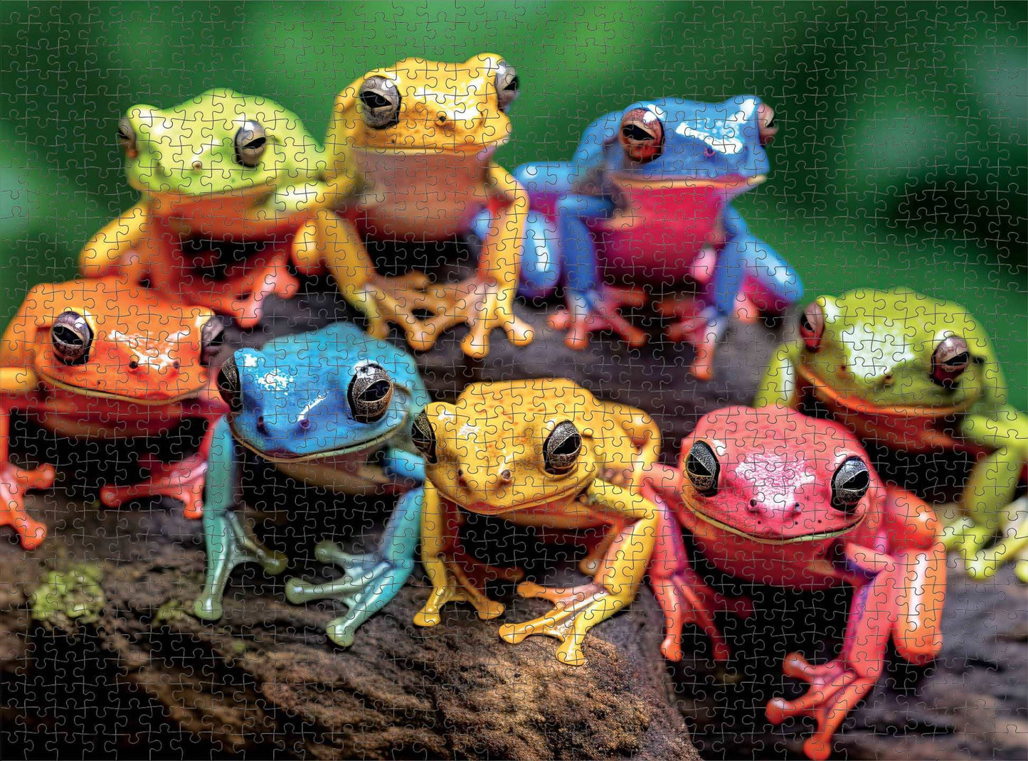 Rainbow Ribbit: Frog Ensemble - 1000 Piece Jigsaw Puzzle Jigsaw Puzzles Cross & Glory