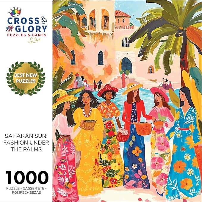 Saharan Sun: Fashion Under The Palms - 1000 Piece Jigsaw Puzzle Jigsaw Puzzles Cross & Glory