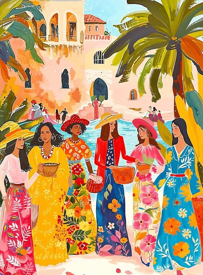 Saharan Sun: Fashion Under The Palms - 1000 Piece Jigsaw Puzzle Jigsaw Puzzles Cross & Glory