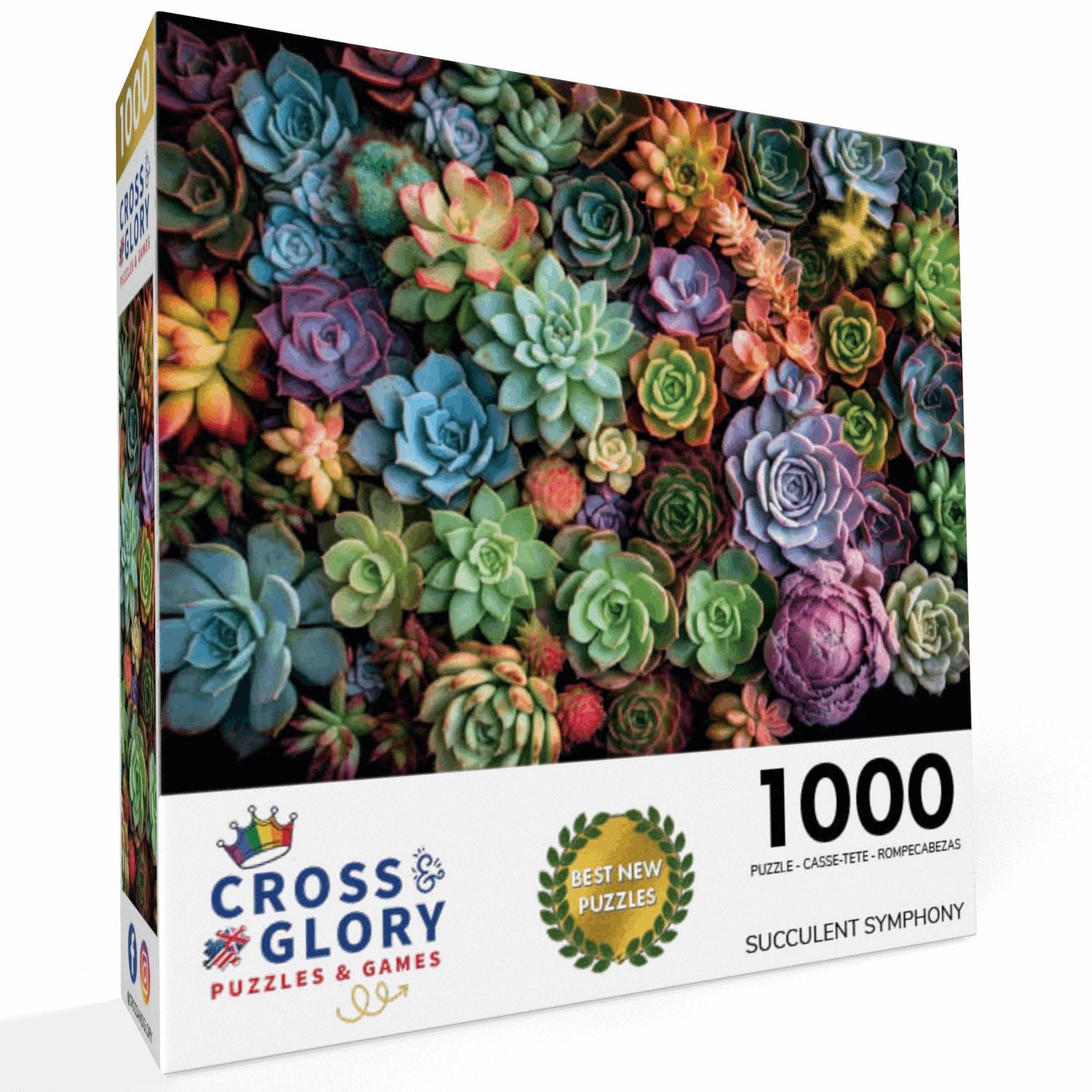 succulents 1000 piece puzzle Cross & Glory - Succulent Symphony - 1000 Piece Jigsaw Puzzle for Adults | Premium Quality | Colorful Artwork Puzzle