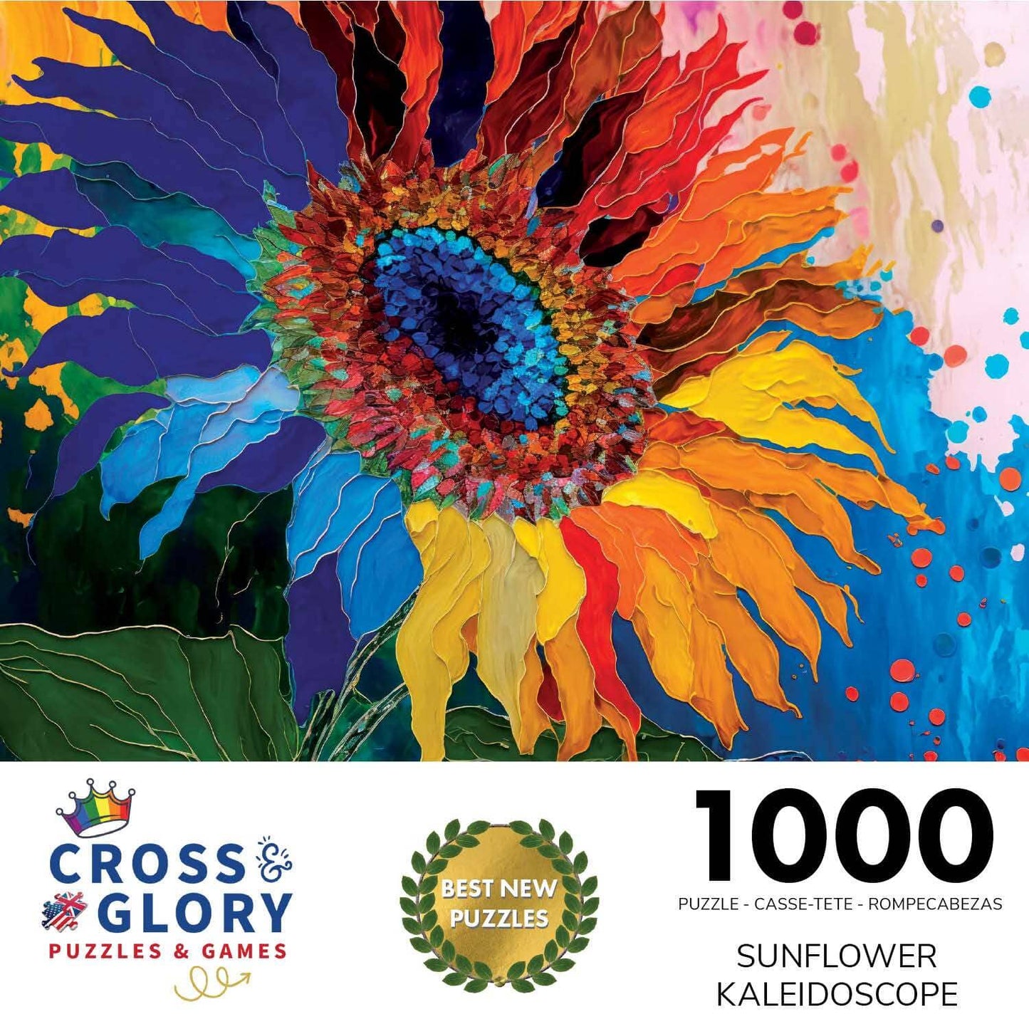 Sunflower Kaleidoscope - 1000 Piece Jigsaw Puzzle Jigsaw Puzzles Cross & Glory