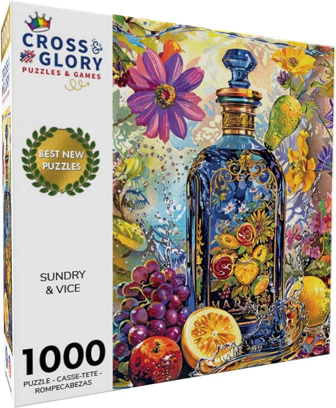 Sundry & Vice: Opulent Botanical Gin Bottle - 1000 Piece Jigsaw Puzzle