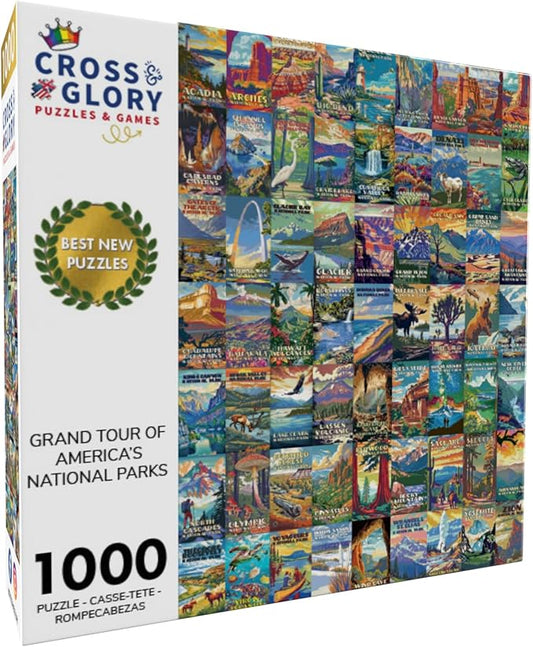 Cross & Glory Puzzles: Grand Tour of America's National Parks, Scenic 1000 Piece Travel Puzzle, Perfect for Adults & Puzzle Enthusiasts