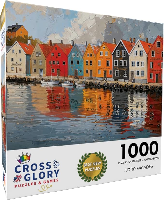 Fjord Facades: Norway's Water's Edge - 1000 Piece Jigsaw Puzzle