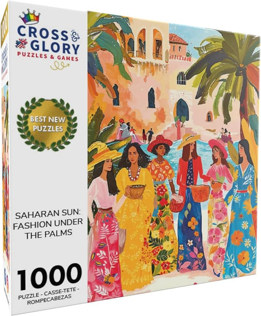 Saharan Sun: Fashion Under The Palms - 1000 Piece Jigsaw Puzzle