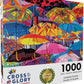 Cross & Glory - Umbrella Festival: Parade of Parasols - 1000 Piece Jigsaw Puzzle | Puzzles for Adults 1000 Pieces | Colorful Market Scene