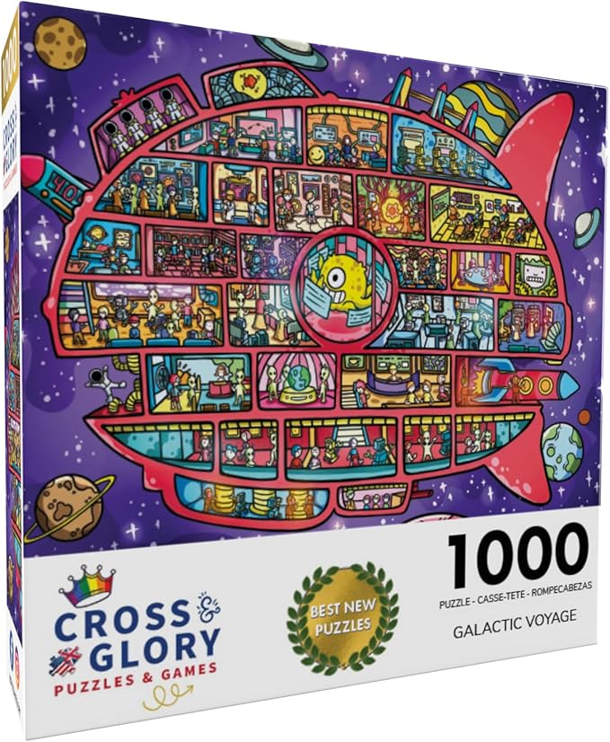 Cross & Glory Puzzles: Galactic Voyage, 1000 Piece Jigsaw Puzzle, The Magic Space Adventure, Perfect for Puzzle Enthusiasts