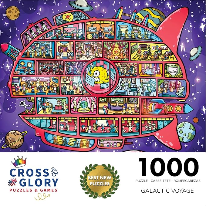 Cross & Glory Puzzles: Galactic Voyage, 1000 Piece Jigsaw Puzzle, The Magic Space Adventure, Perfect for Puzzle Enthusiasts