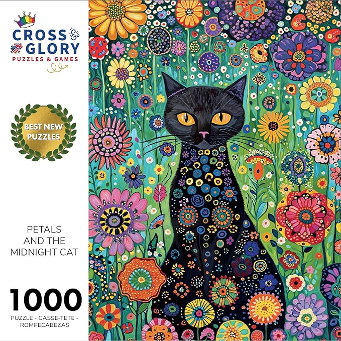 Petals and The Midnight Cat - 1000 Piece Jigsaw Puzzle