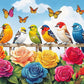 Birds and Blossoms: A Colorful Rose Garden Gala - 1000 Piece Jigsaw Puzzle