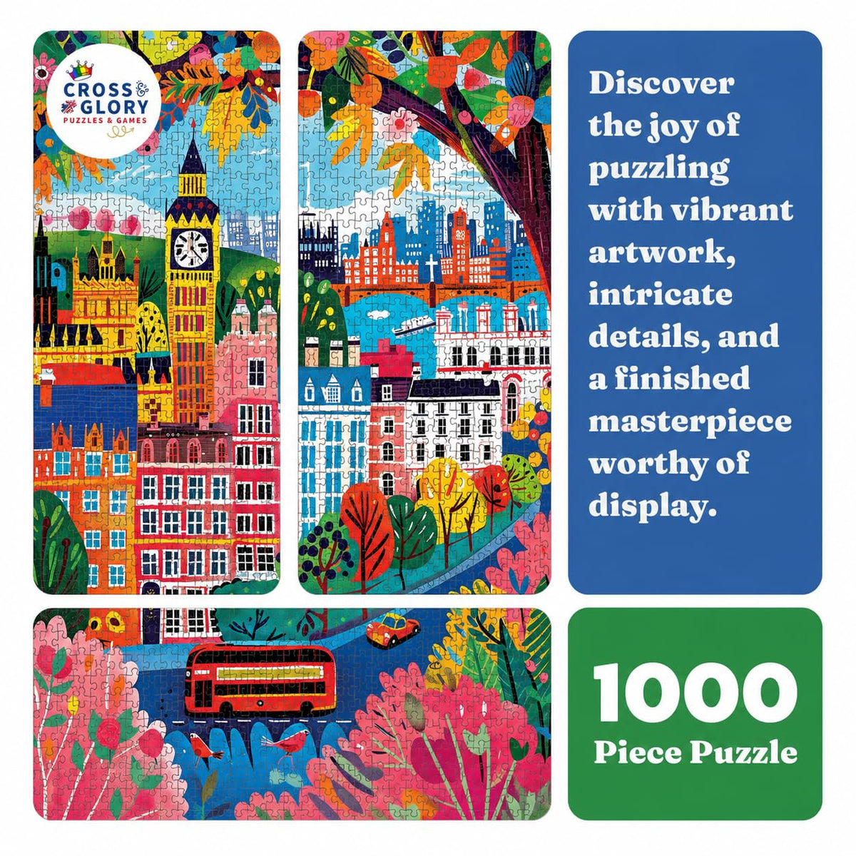 City Puzzle – A Colourful Day in London – 1000 Piece Jigsaw Puzzle