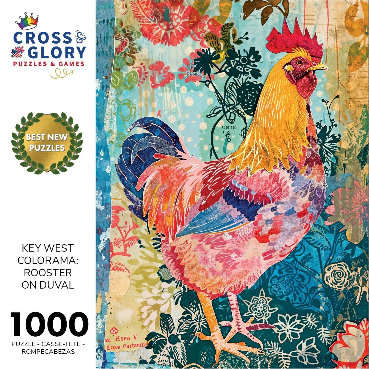 Key West Colorama: Rooster on Duval - 1000 Piece Jigsaw Puzzle