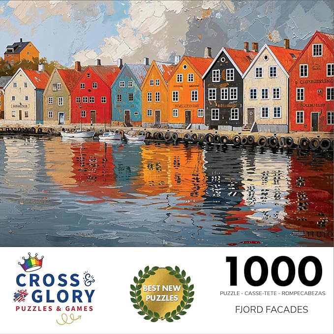 Fjord Facades: Norway's Water's Edge - 1000 Piece Jigsaw Puzzle