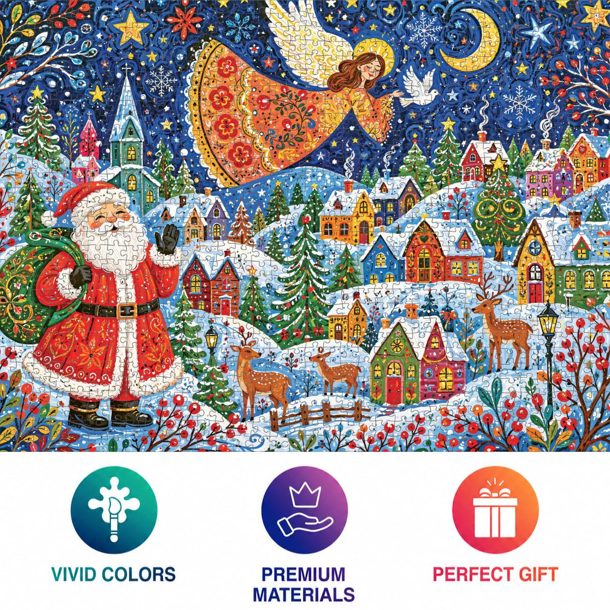 Christmas Puzzle – Christmas Under Angel Wings – 1000 Piece Jigsaw Puzzle