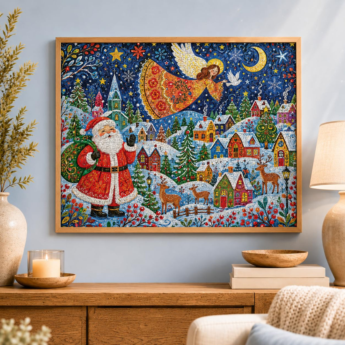 Christmas Puzzle – Christmas Under Angel Wings – 1000 Piece Jigsaw Puzzle
