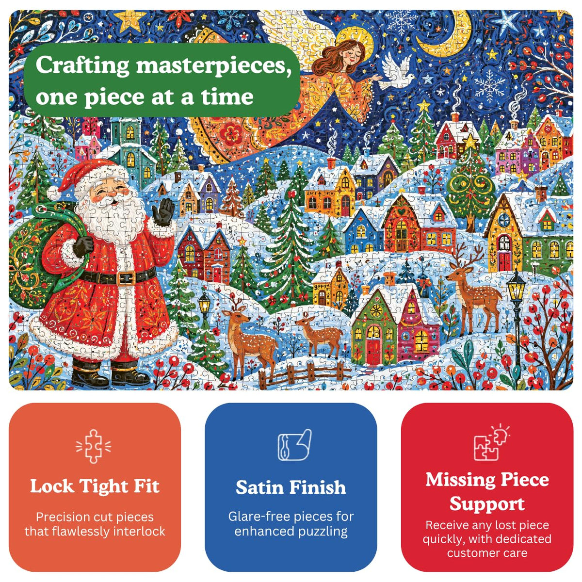 Christmas Puzzle – Christmas Under Angel Wings – 1000 Piece Jigsaw Puzzle