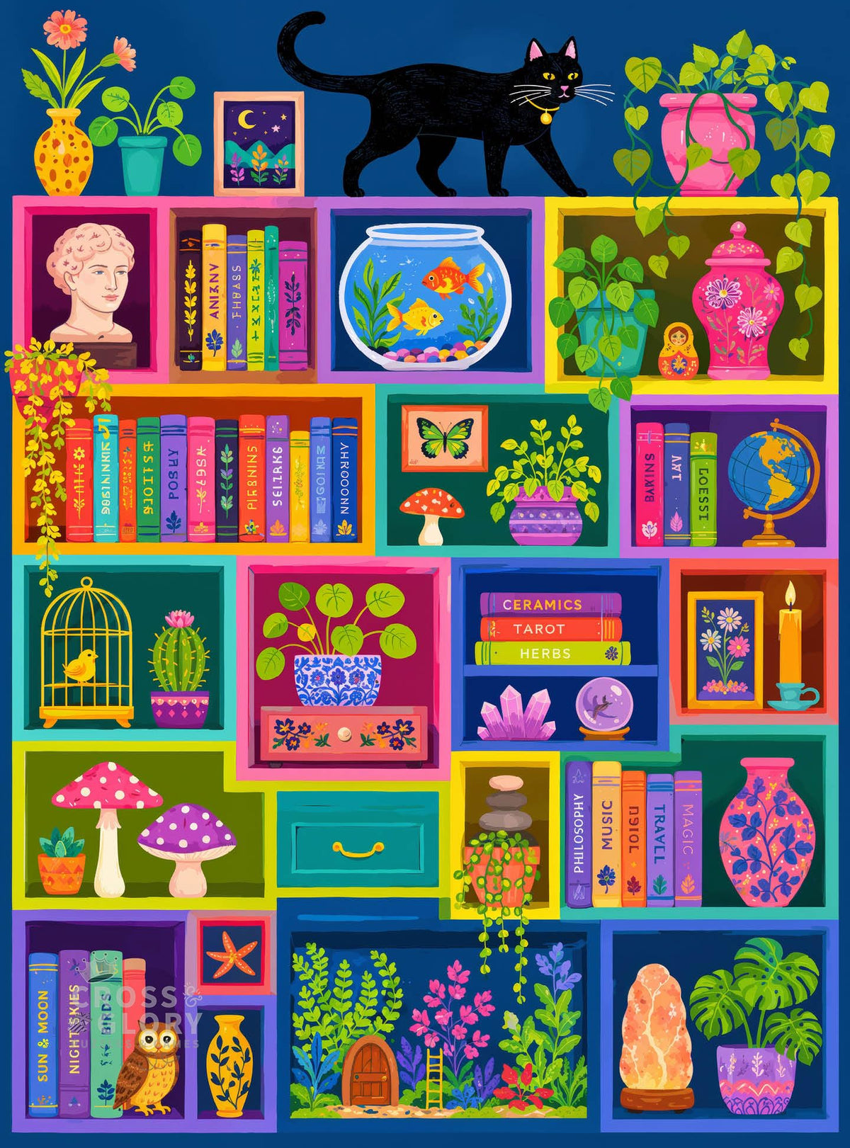 Cat Puzzle – The Midnight Book Nook – 1000 Piece Jigsaw Puzzle