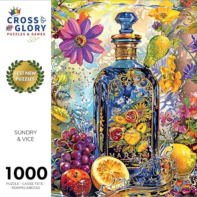 Sundry & Vice: Opulent Botanical Gin Bottle - 1000 Piece Jigsaw Puzzle