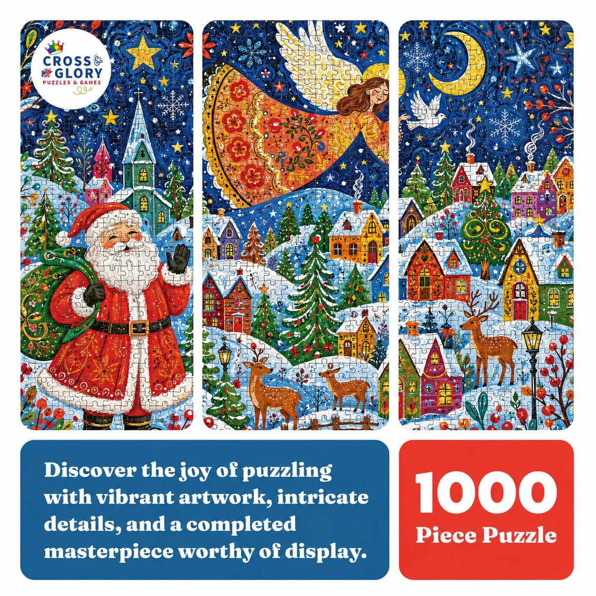 Christmas Puzzle – Christmas Under Angel Wings – 1000 Piece Jigsaw Puzzle