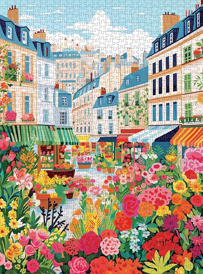 Cross & Glory Puzzles: La Fleur de Paris, 1000 Piece Jigsaw Puzzle, Vibrant Parisian Flower Market, Ideal for Adults Who Love Beautiful Puzzles