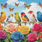 Birds and Blossoms: A Colorful Rose Garden Gala - 1000 Piece Jigsaw Puzzle