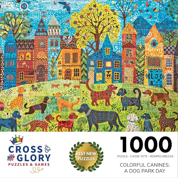 Colorful Canines: A Dog Park Day - 1000 Piece Jigsaw Puzzle