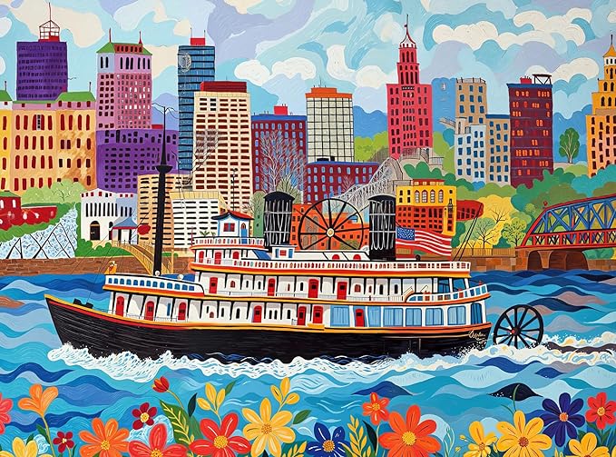 Queen City Paddle Wheel Adventure - 1000 Piece Jigsaw Puzzle