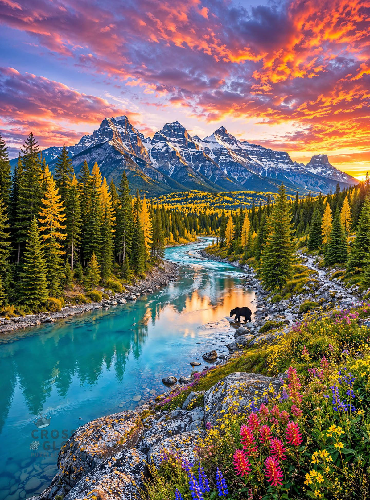 Mountain Puzzle – Sunset Over the Rockies – 1000 Piece Jigsaw Puzzle